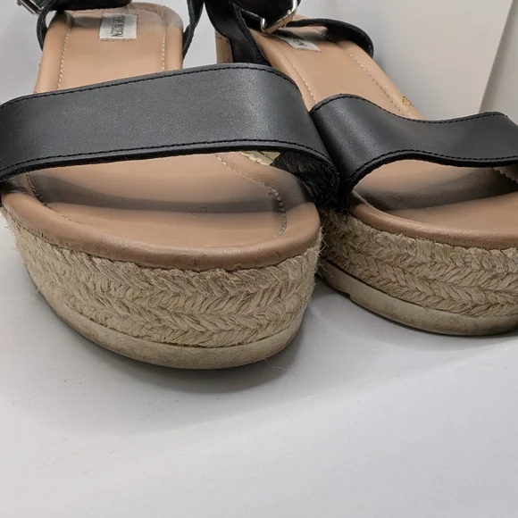 Steve Madden Black Leather Espradrilles - Picture 7 of 8